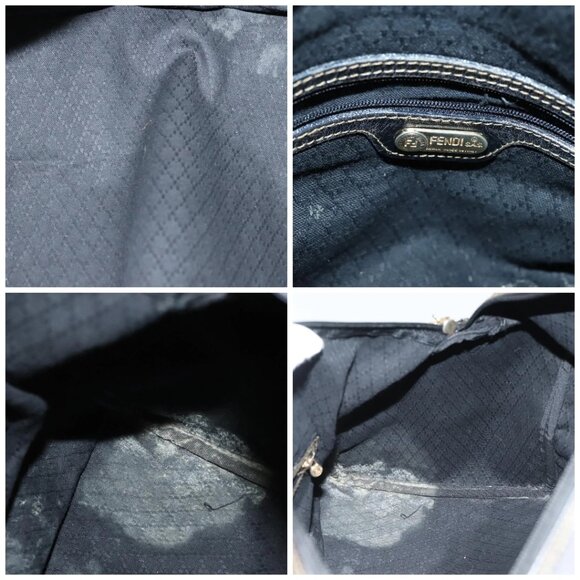 FENDI Zucca Canvas Hand Bag PVC Black Brown Auth 139395 - Picture 15 of 16